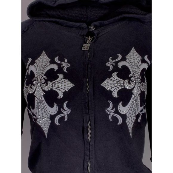 Affliction Women's Hoodie Sweat Shirt MARIA CROSS - Picture 7 of 11